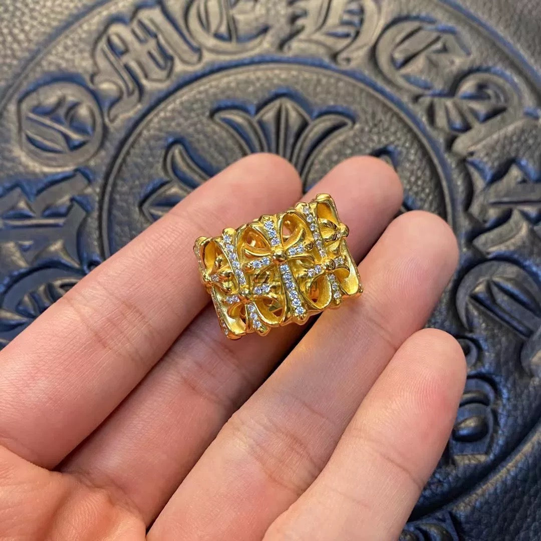Chrome hearts gold rings with diamond gemstone - Private property 