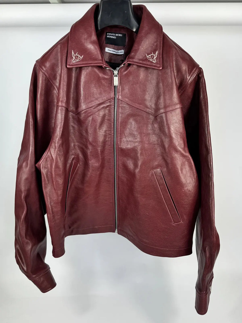 Burgundy leather jacket