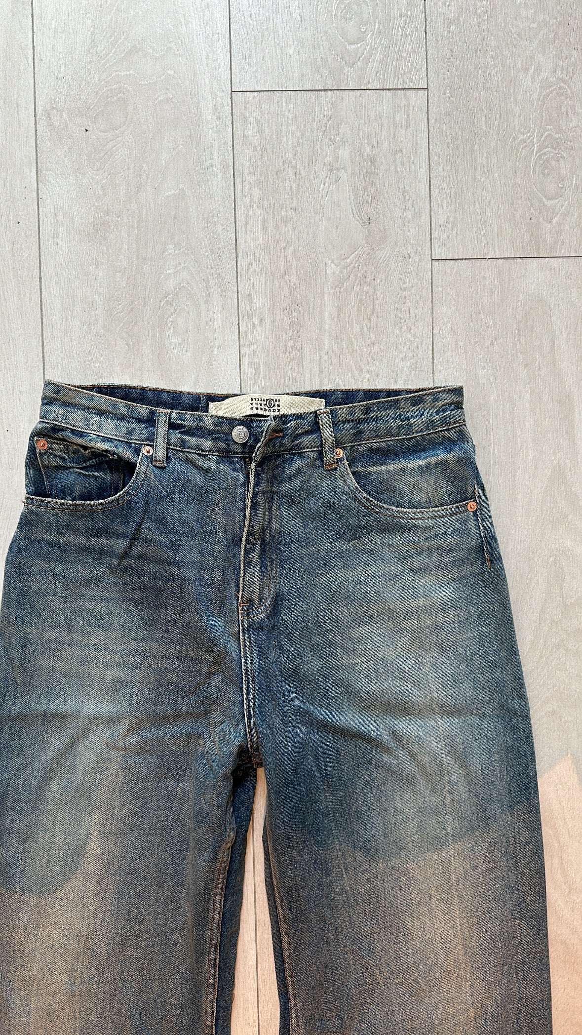 mm6 maison margiela blue flared jeans - Private property 