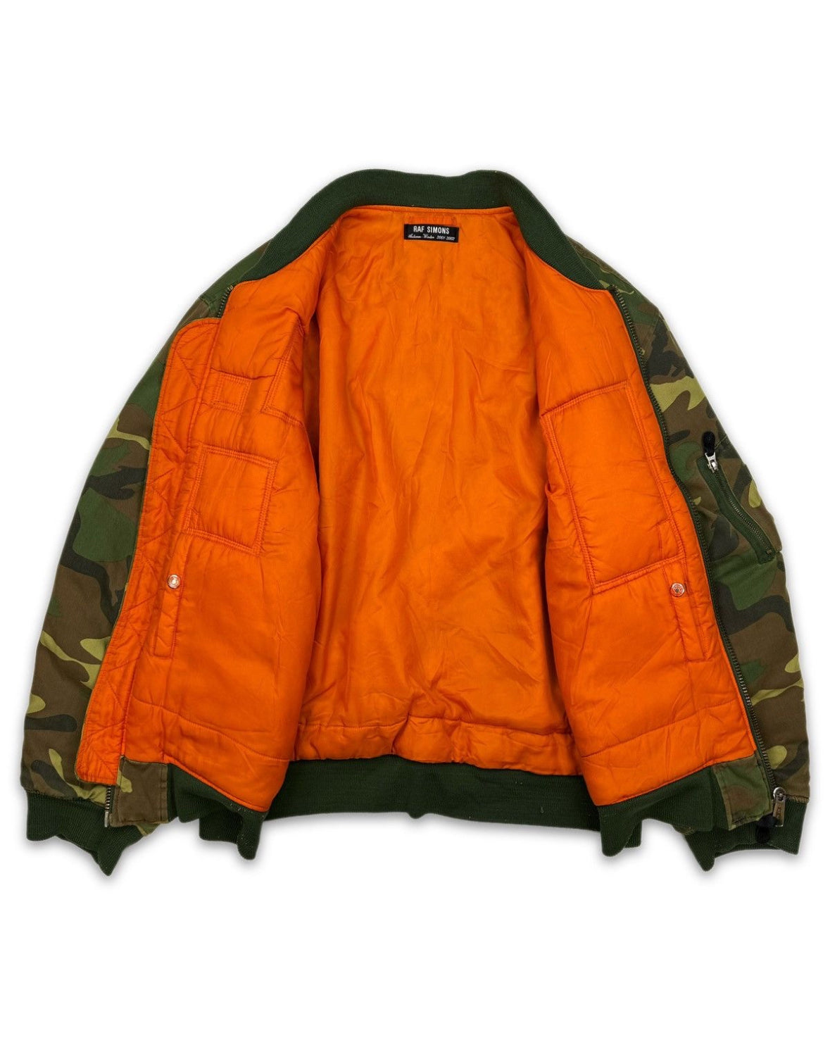 AW01 Raf Simons Riot Riot Camouflage
Patched Bomber Jacket - Private property 
