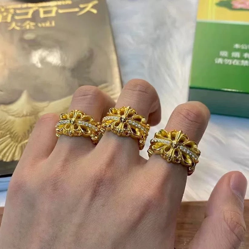 Chrome hearts gold rings with diamond gemstone - Private property 
