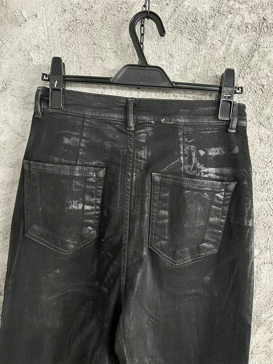 Rick Owens DRKSHDW Waxed flared denim - Private property 
