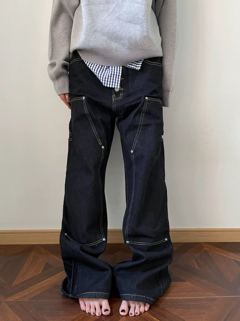 Archival Wide-Leg Carpenter Denim - Private property 