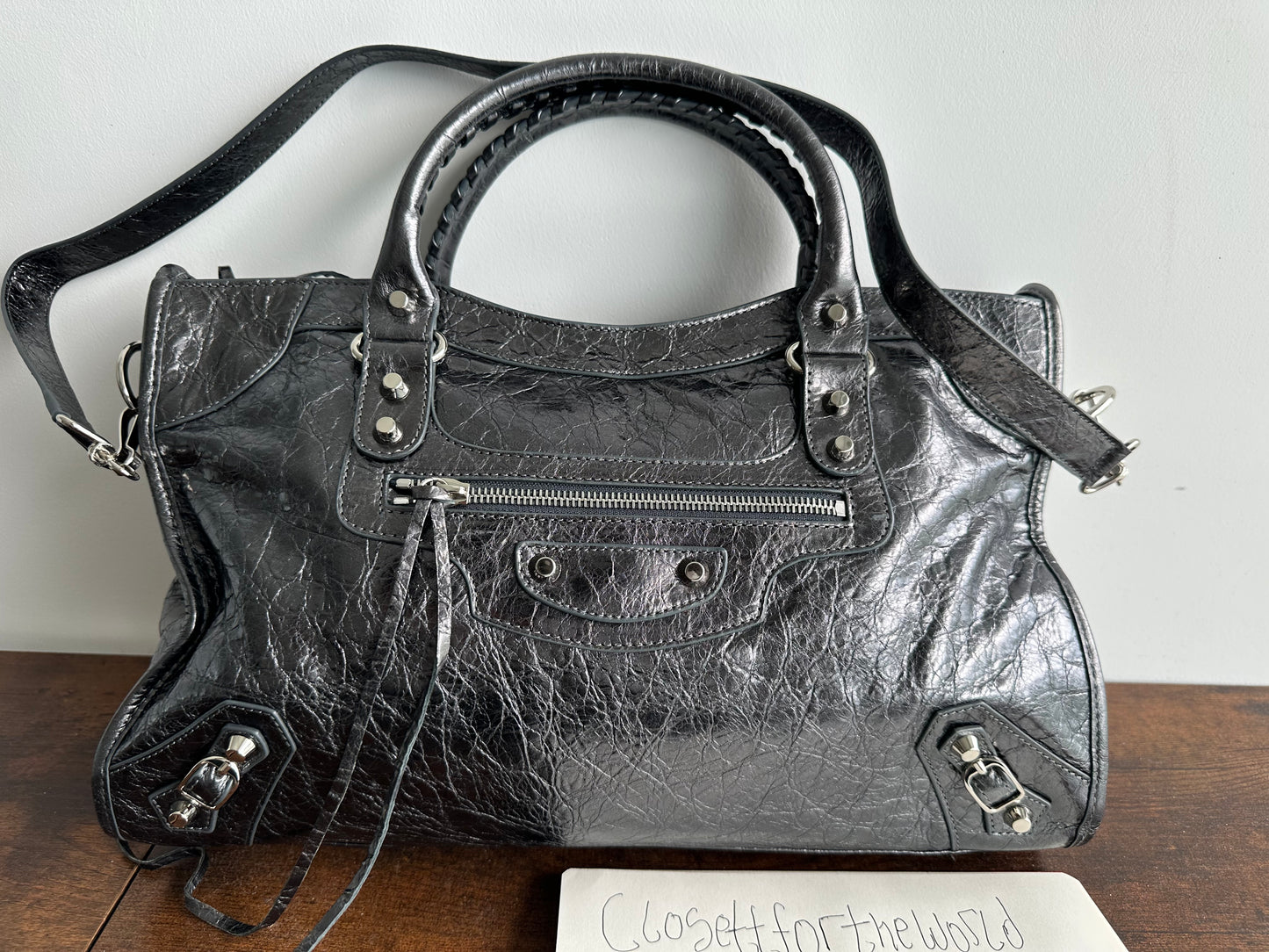 Balenciaga city leather stud bag - Private property 