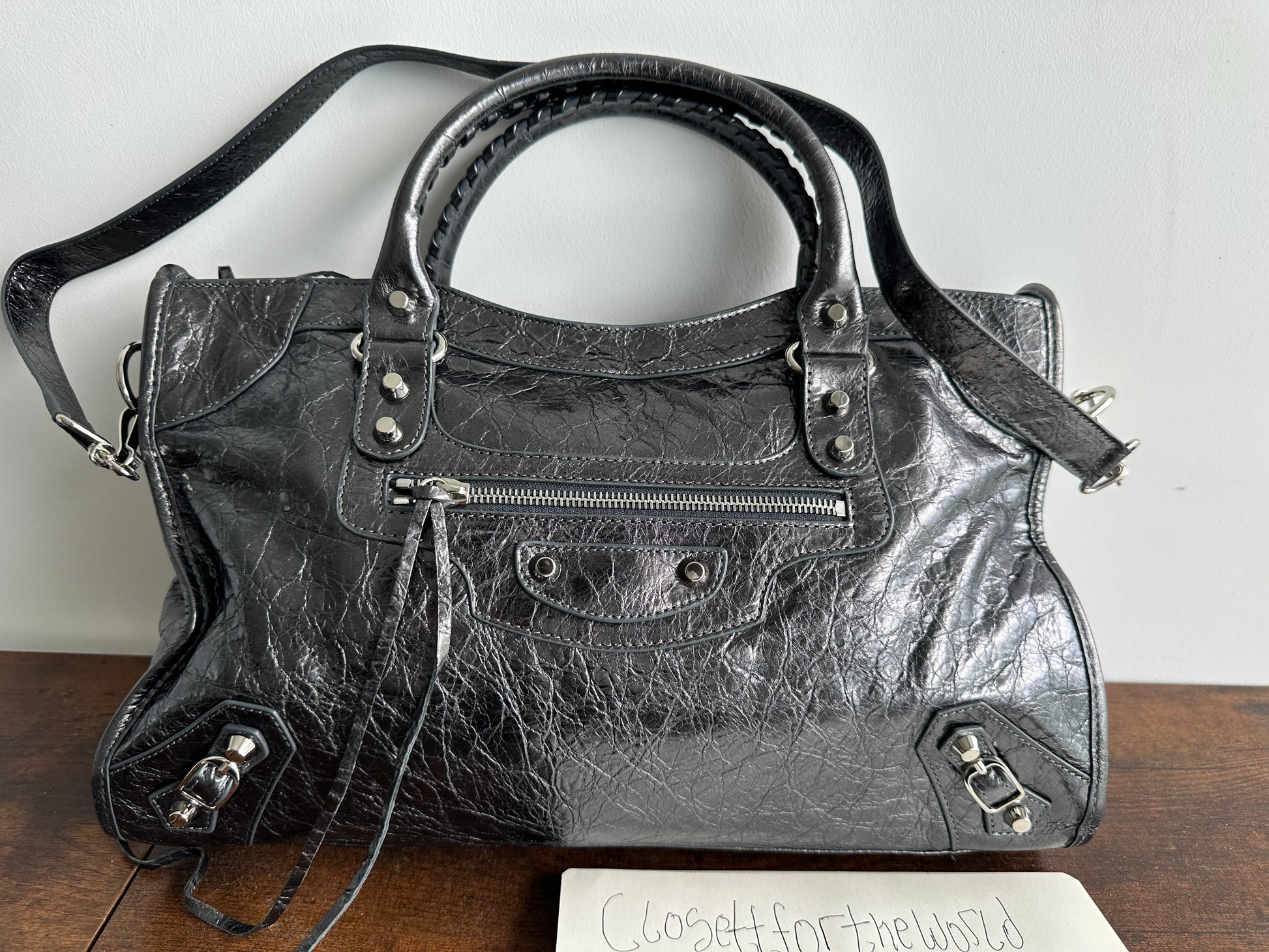 Balenciaga city leather stud bag - Private property 