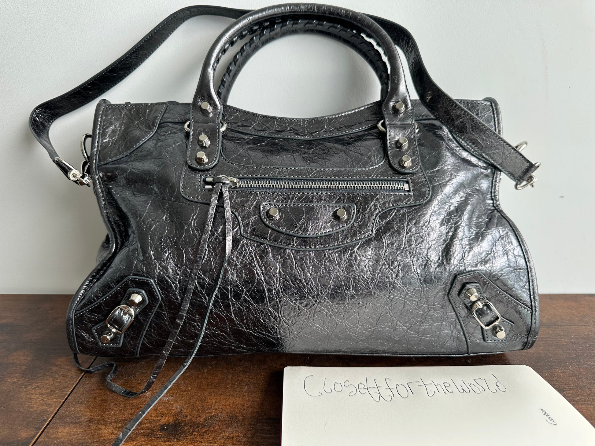 Balenciaga city leather stud bag - Private property 