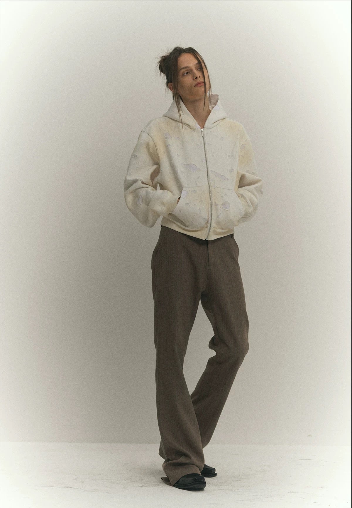 Archive-Style Distressed Hoodie