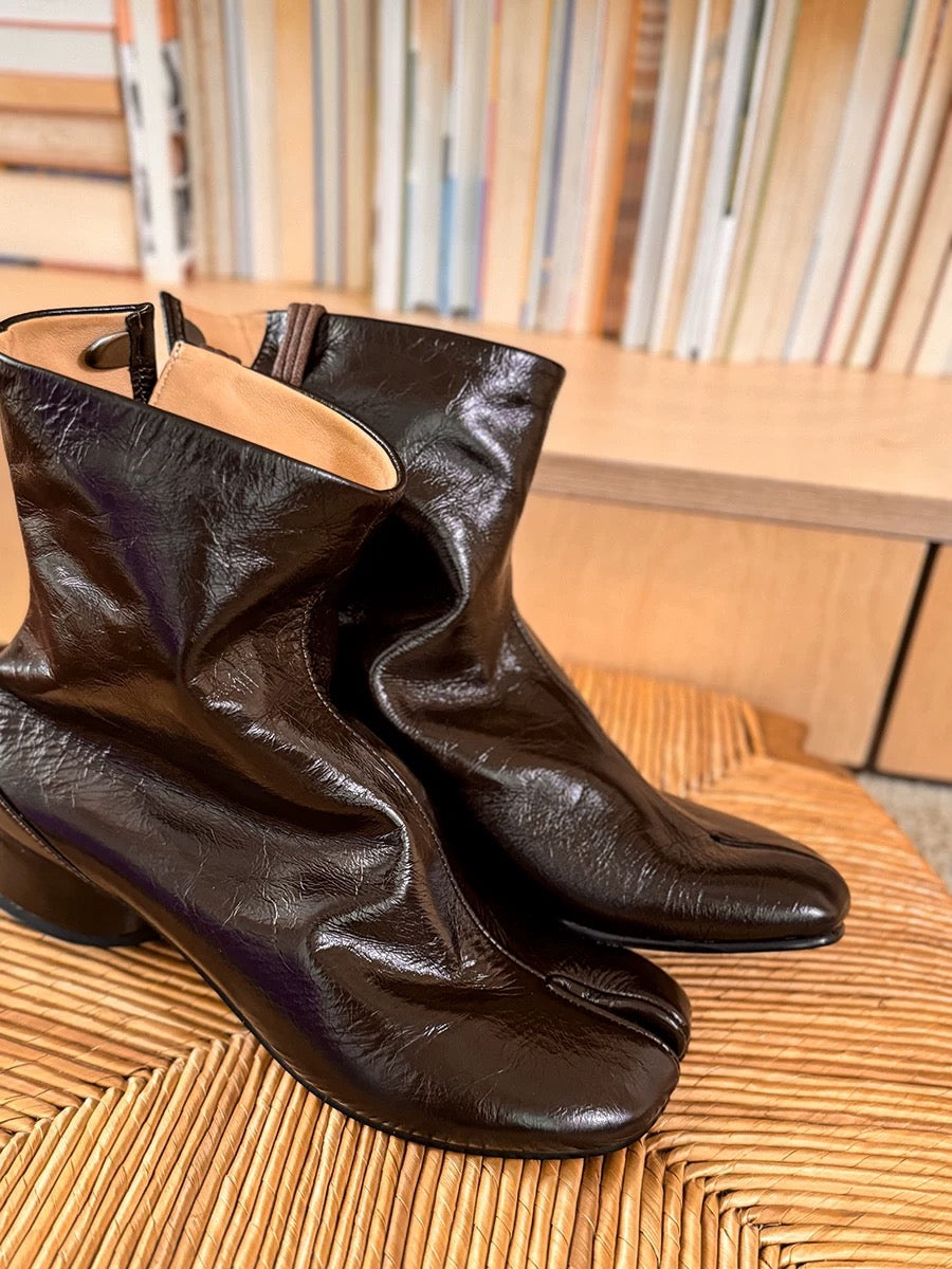 Maison Margiela brown leather boots - Private property 