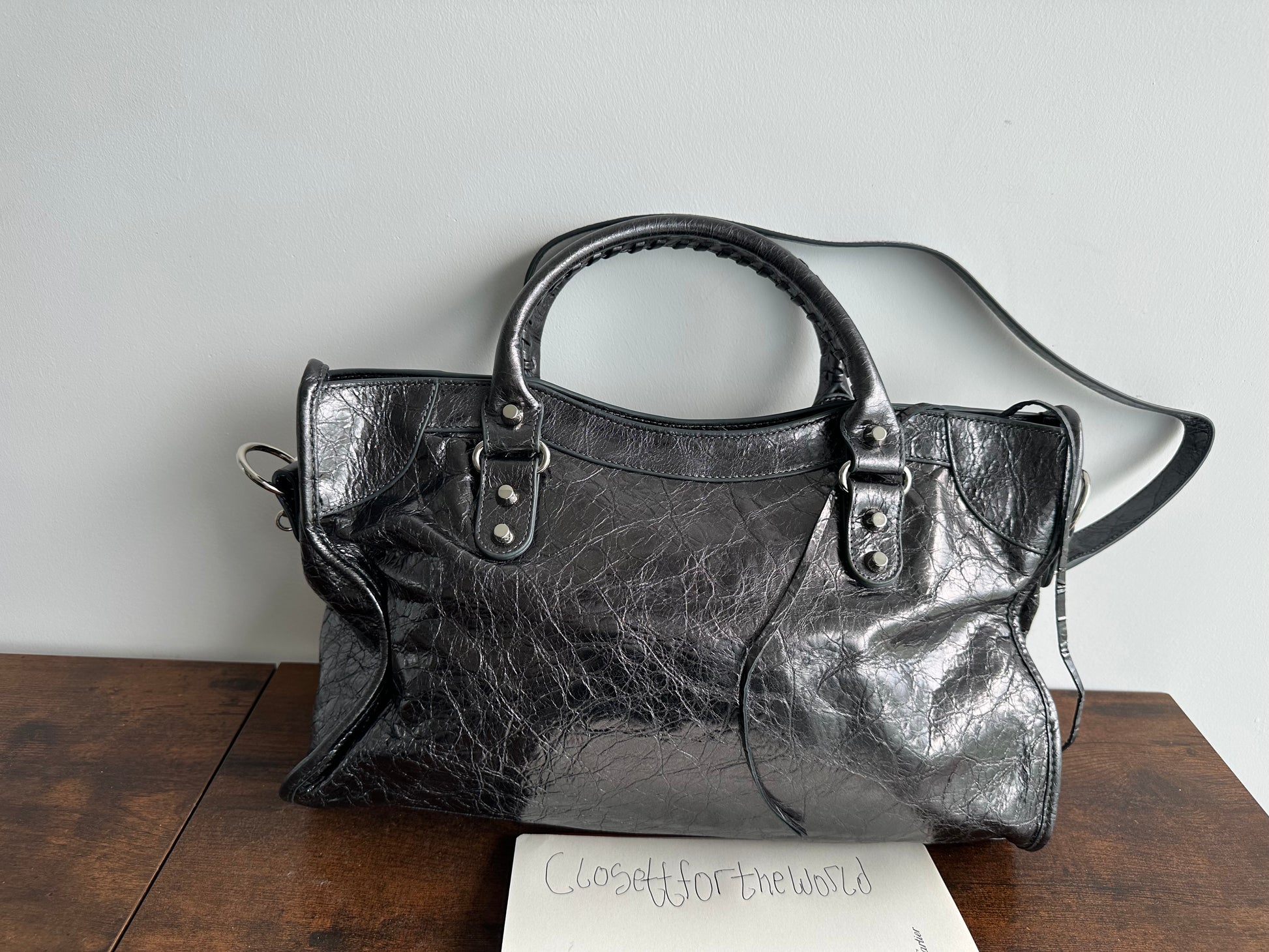 Balenciaga city leather stud bag - Private property 