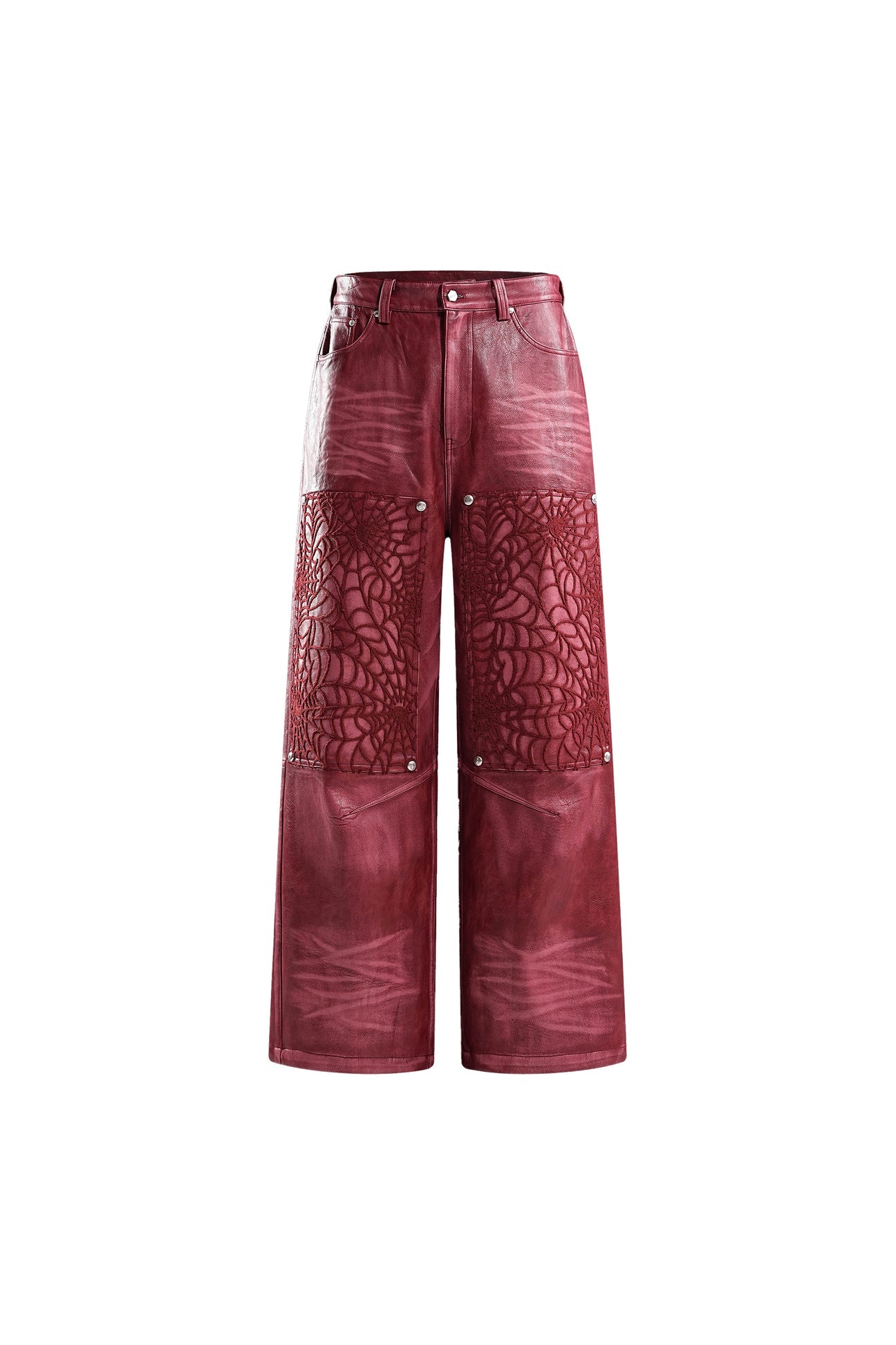 COBWEB LEATHER PANTS