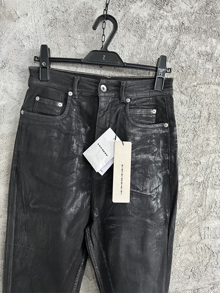 Rick Owens DRKSHDW Waxed flared denim - Private property 