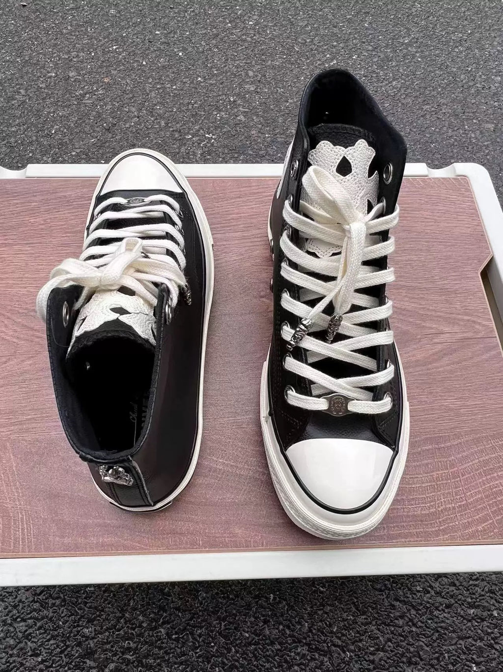 Chrome hearts leather  all stars converse - Private property 
