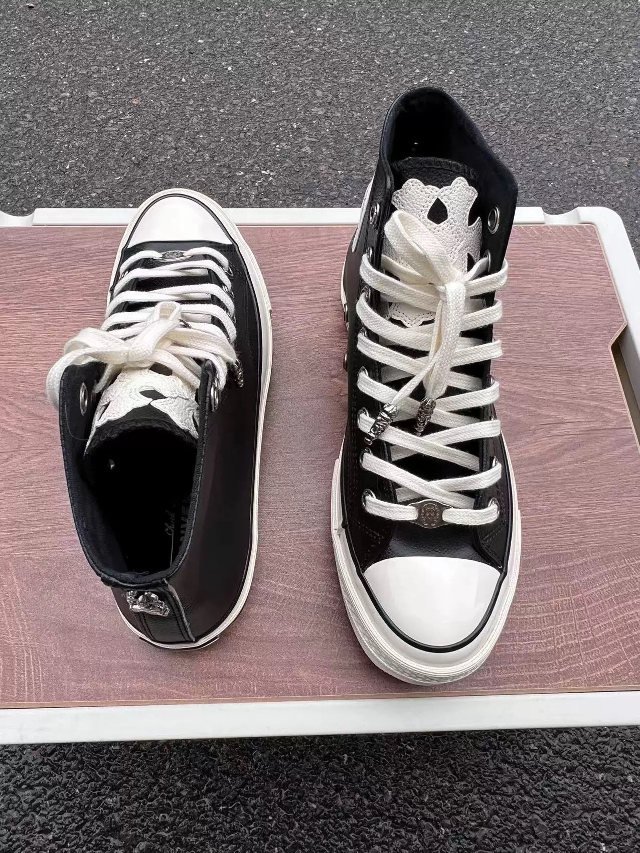 Chrome hearts leather  all stars converse - Private property 
