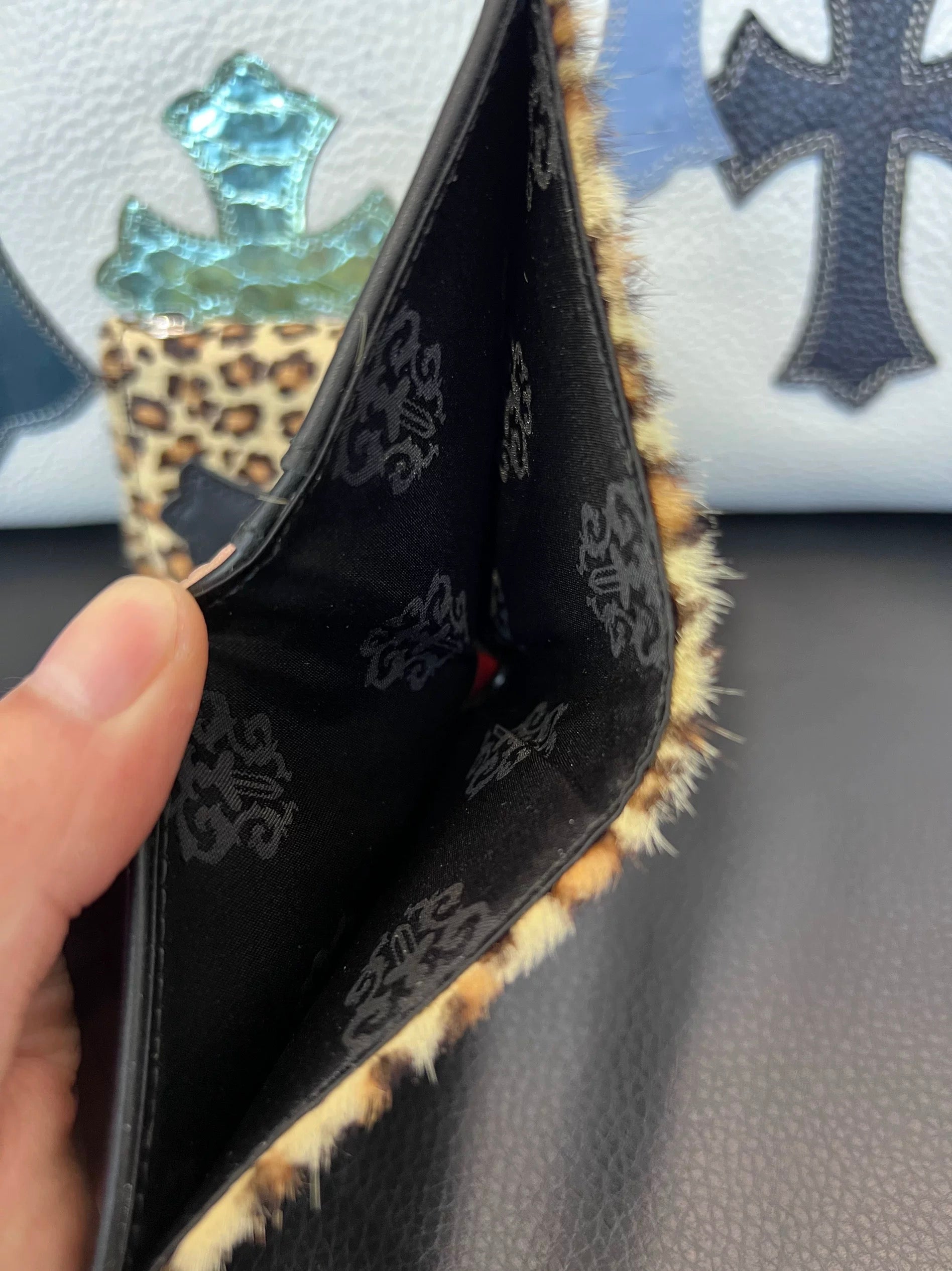 Chrome hearts leopard cross wallet - Private property 