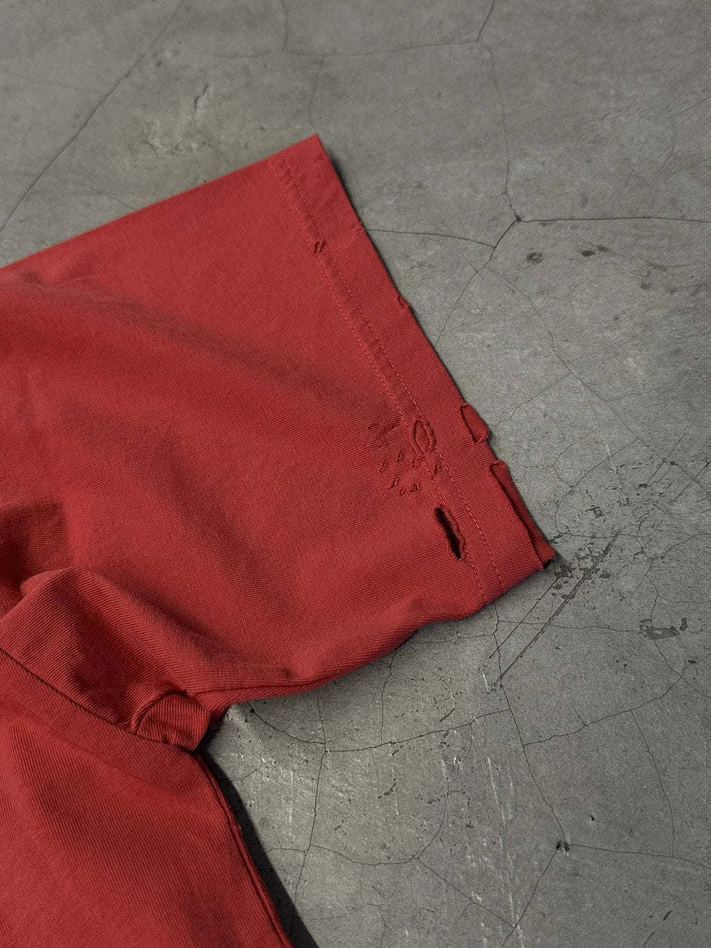 Red Isabelle Huppert Portrait Tee – Grunge Cut Style - Private property 