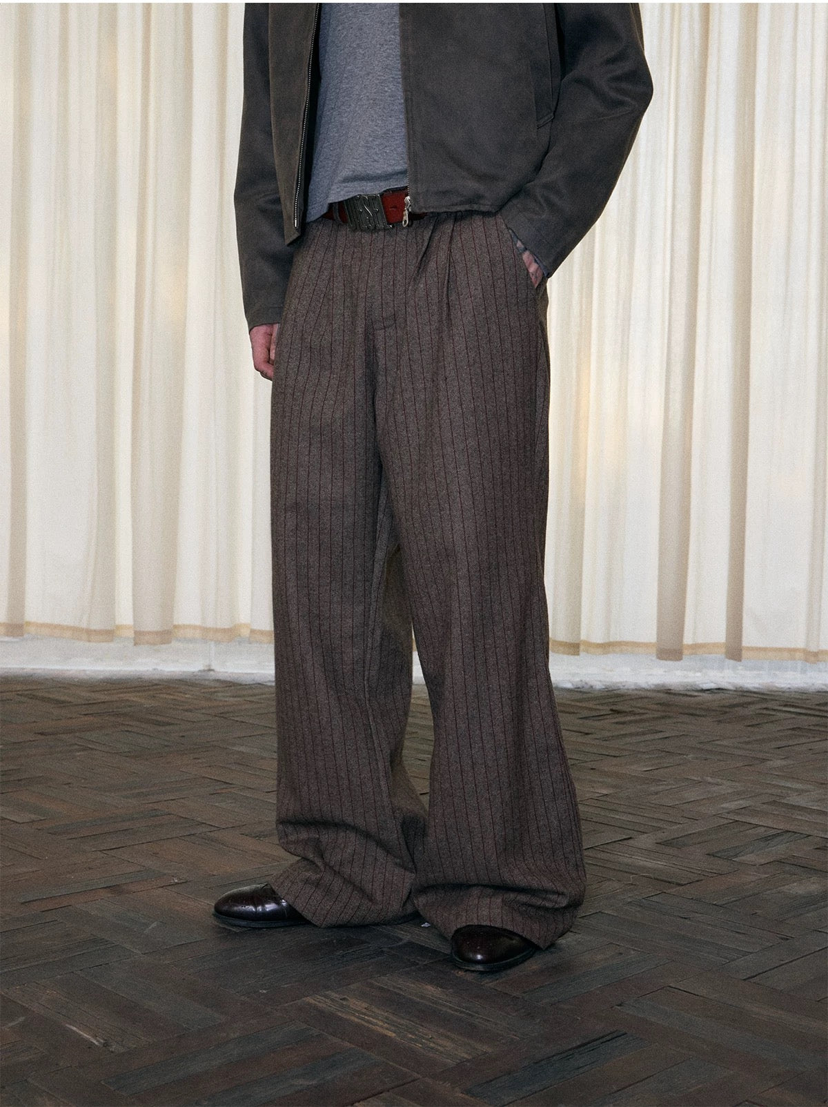 Brown Pinstripe Wide trouser - Private property 