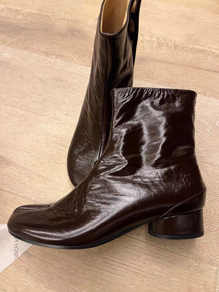 Maison Margiela brown leather boots - Private property 