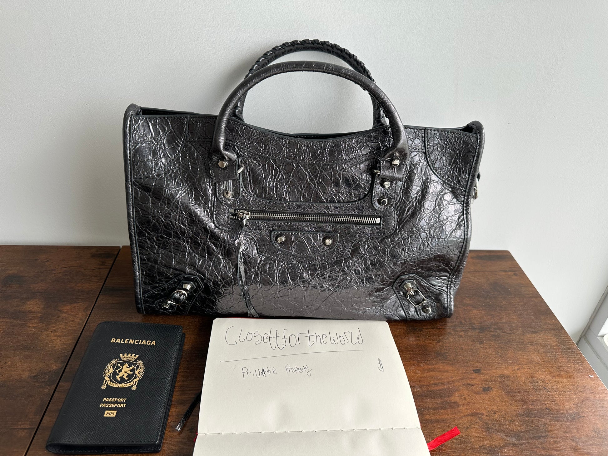 Balenciaga city leather stud bag - Private property 