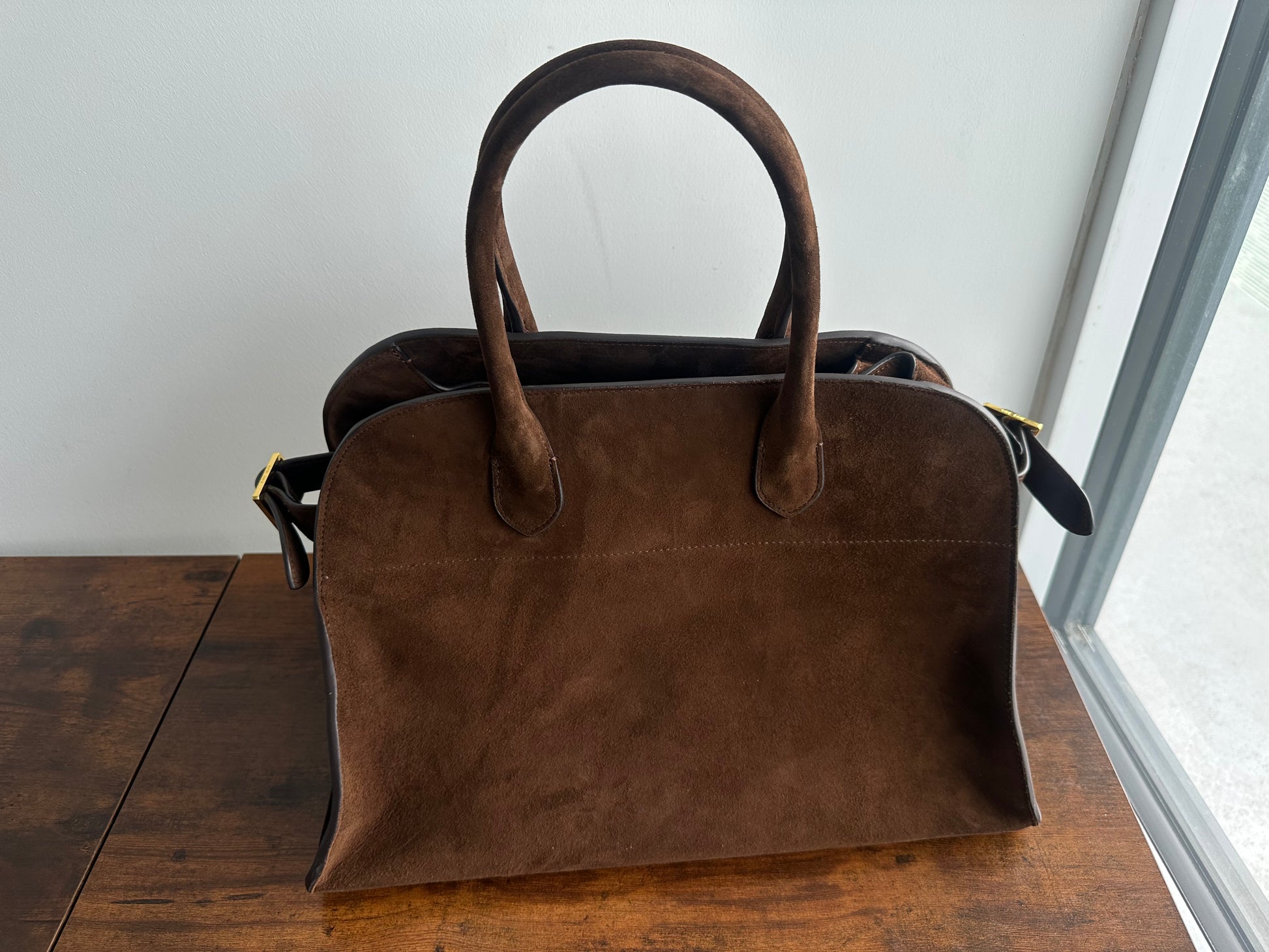 THE ROW SOFT MARGAUX 17 BAG IN SUEDE - Private property 