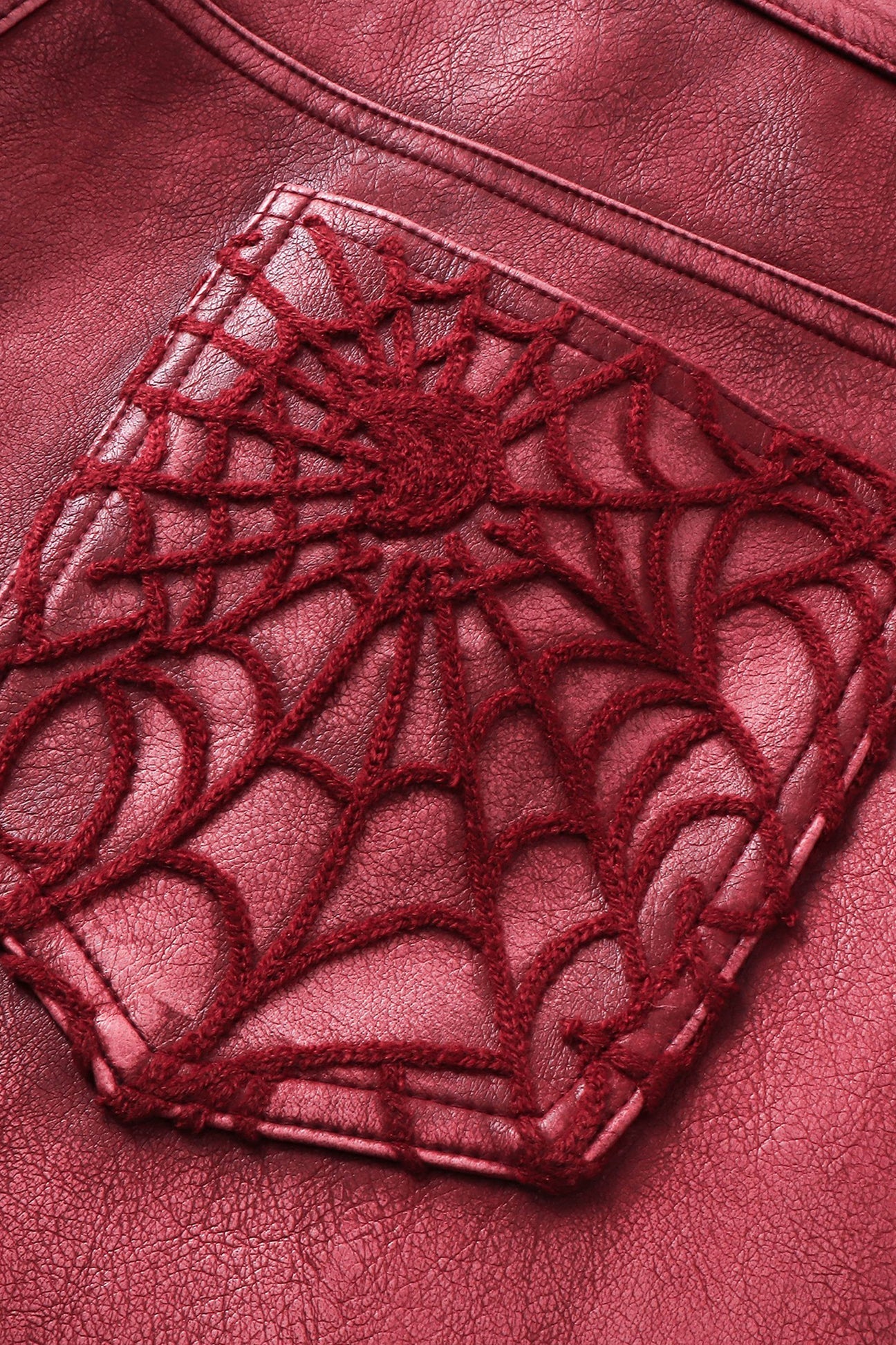 COBWEB LEATHER PANTS