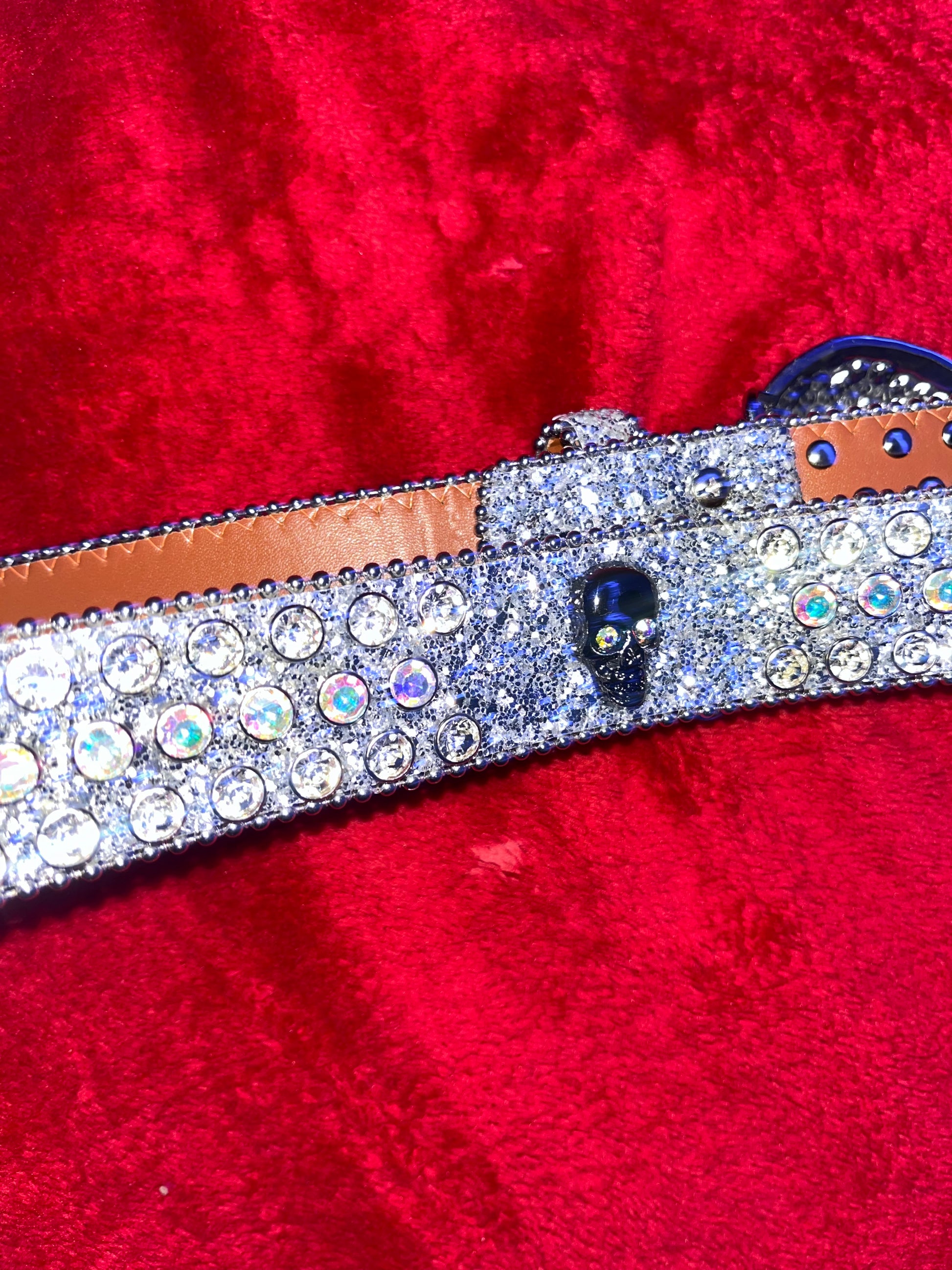 Rhinestone skull belts - Private property 