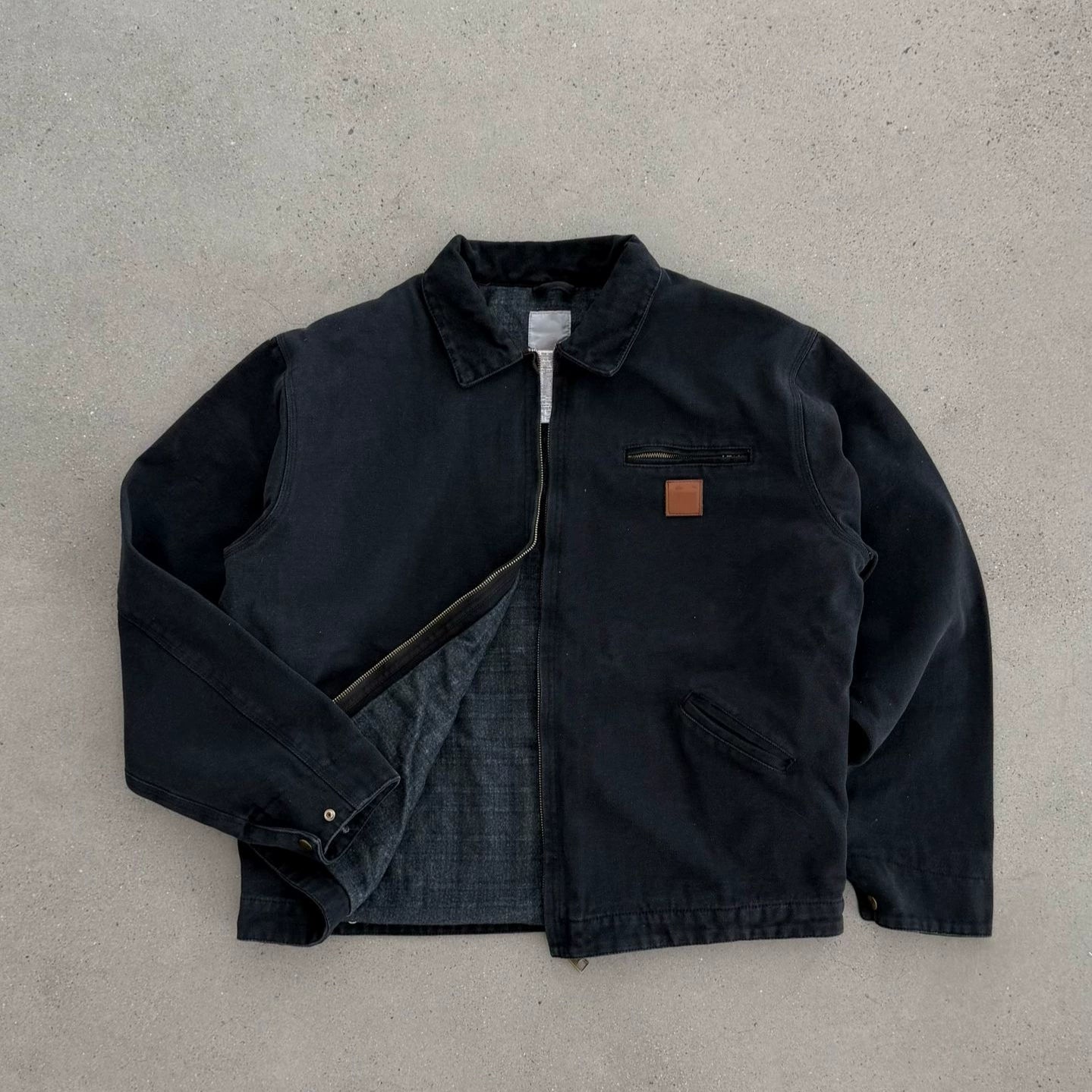 Dark black denim wash Carhart jacket