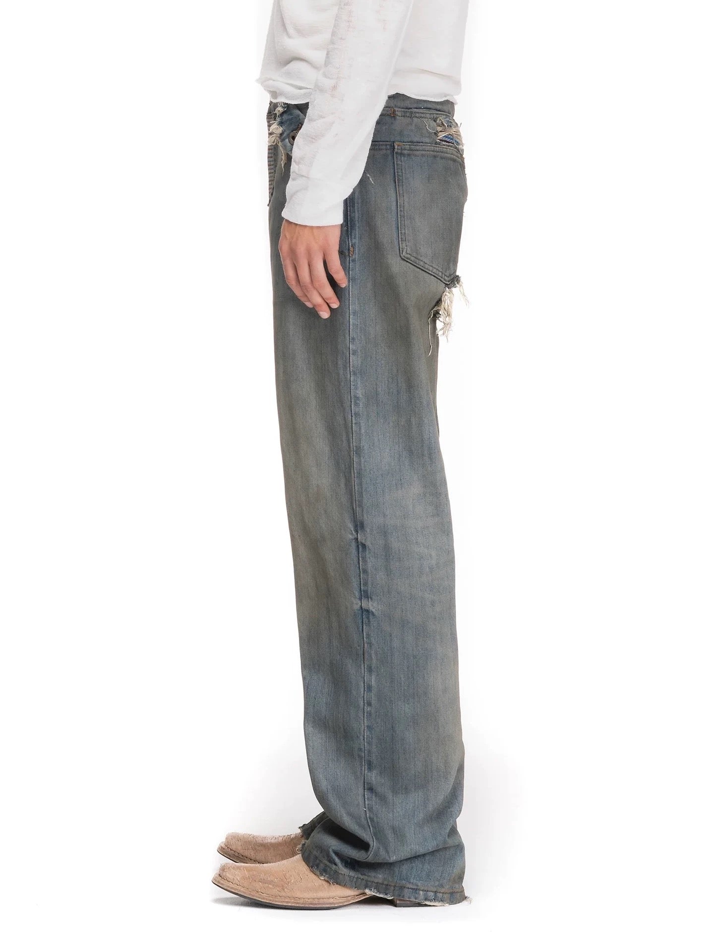 Ashfall Distressed Wide Denim - Private property 