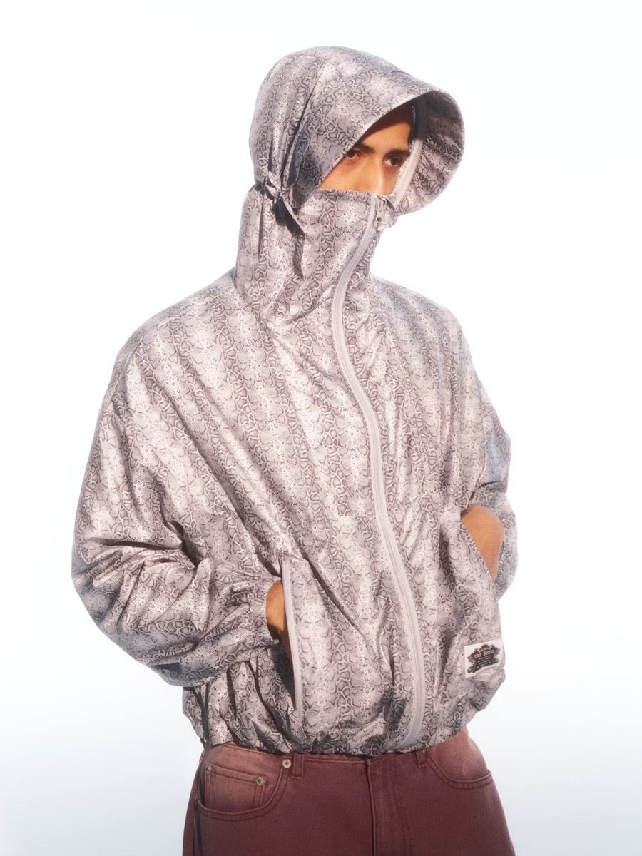 Monochrome Patterned Windbreaker - Private property 