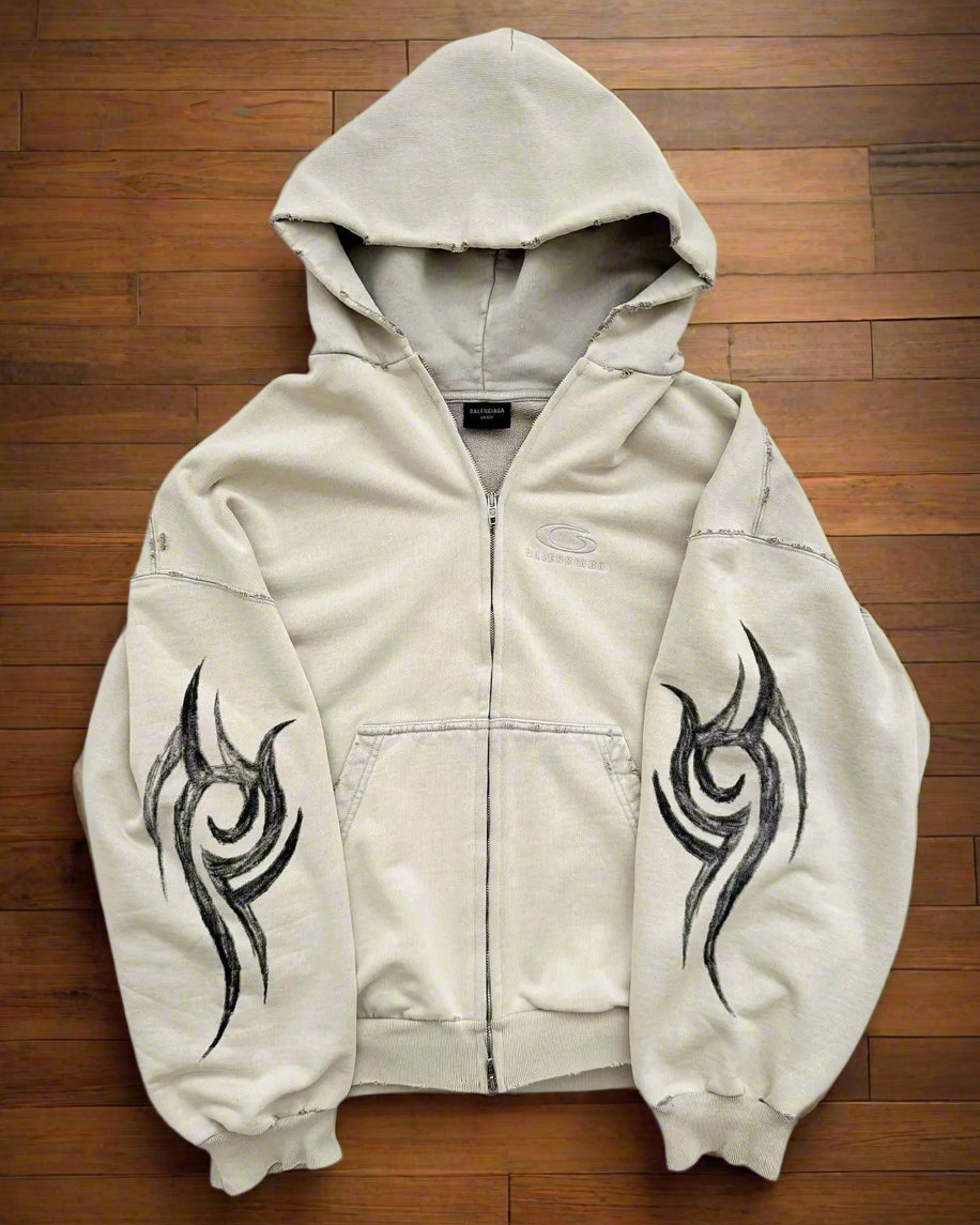 Balenciaga graffiti print zip up - Private property 