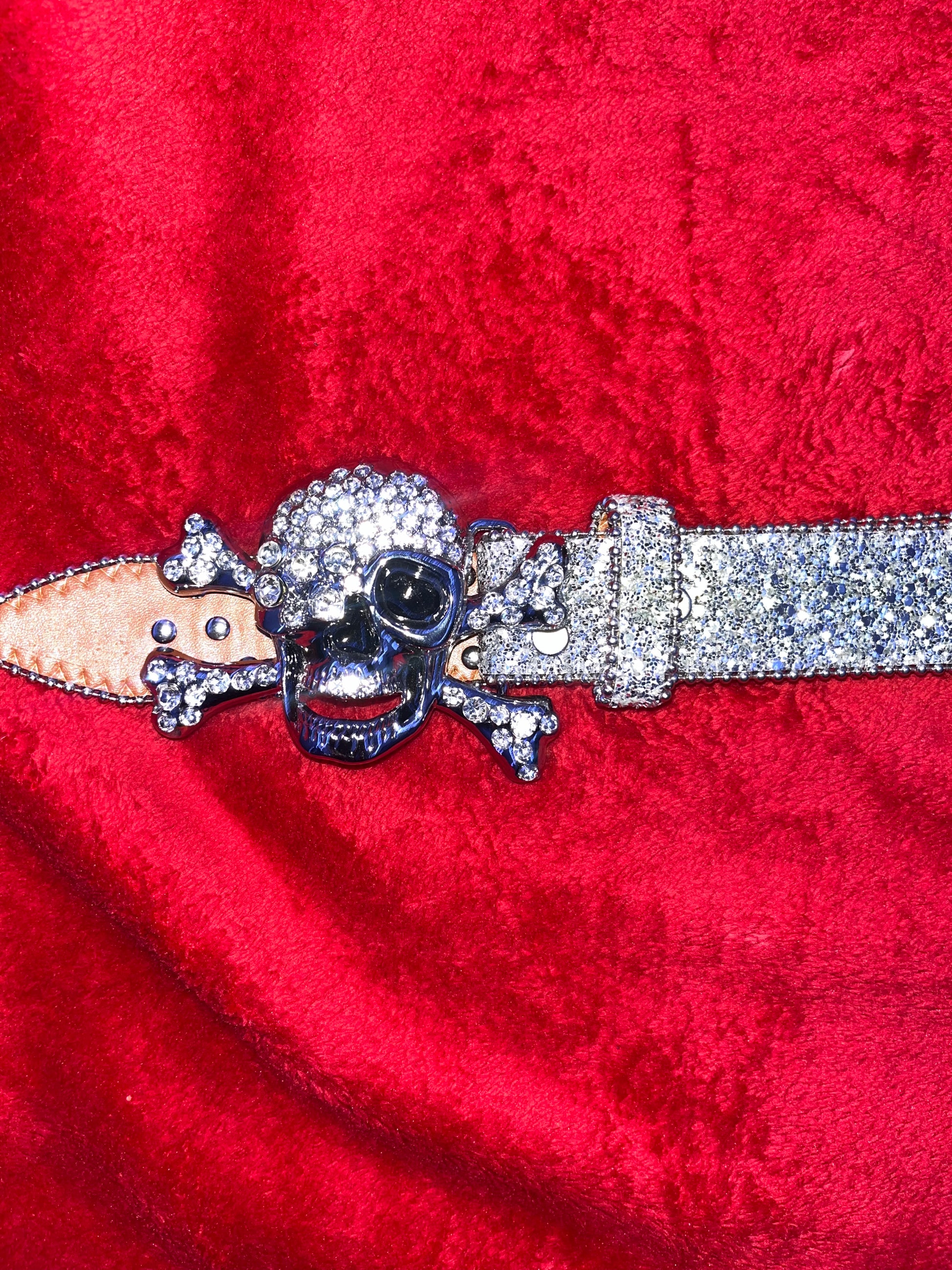 Rhinestone skull belts - Private property 