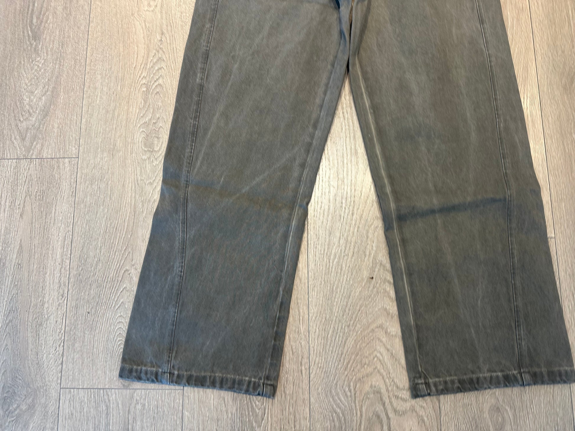 Vintage Buttoned High Waist Pants Olive washed denim - Private property 