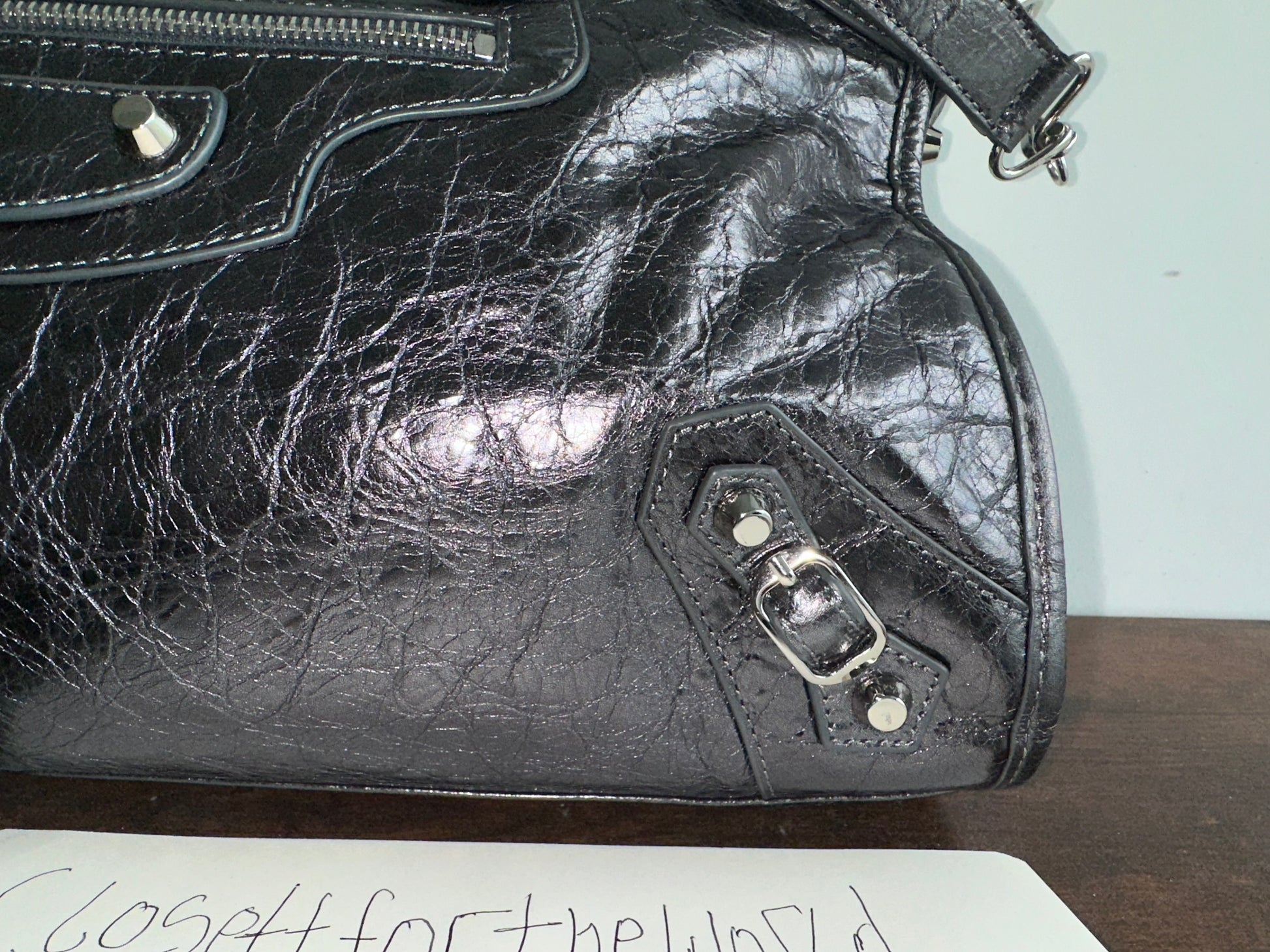 Balenciaga city leather stud bag - Private property 