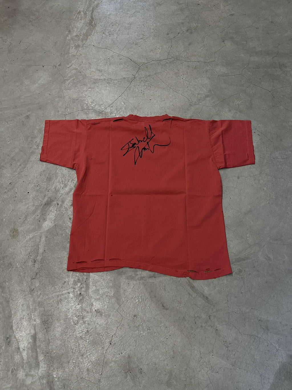 Red Isabelle Huppert Portrait Tee – Grunge Cut Style - Private property 