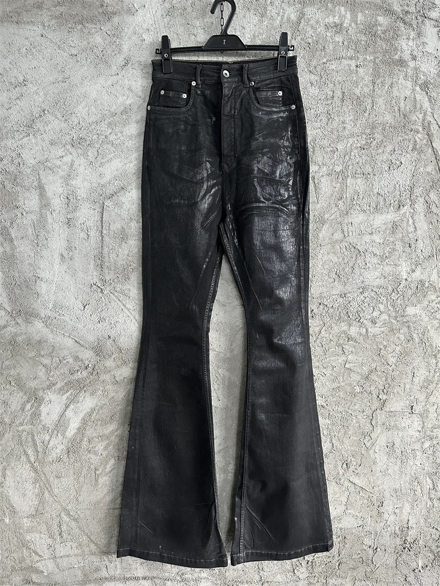 Rick Owens DRKSHDW Waxed flared denim - Private property 