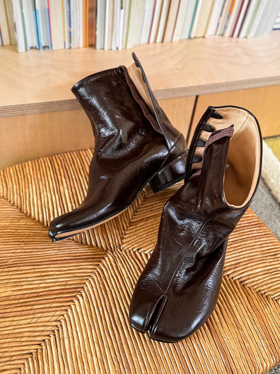 Maison Margiela brown leather boots - Private property 