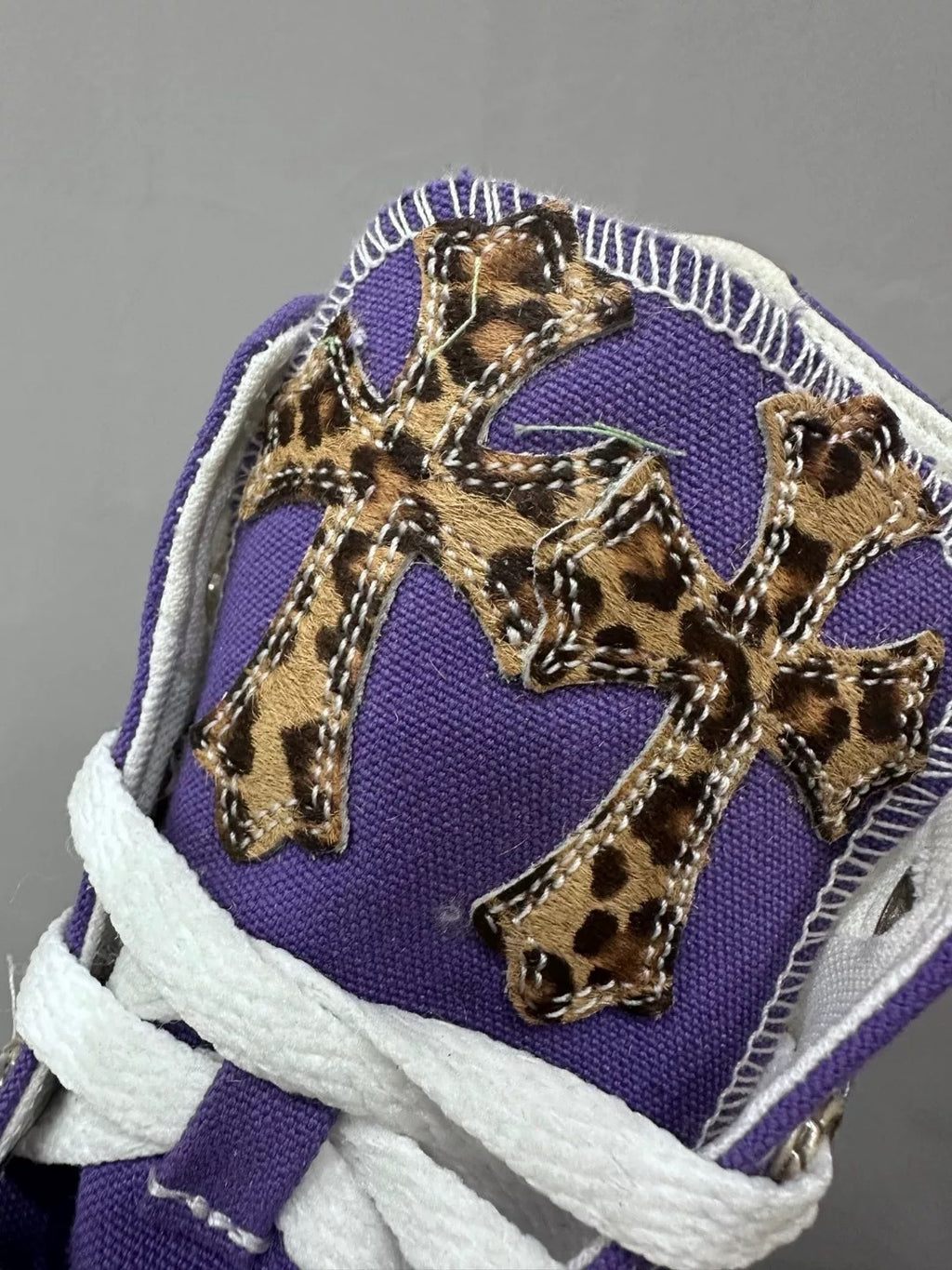 Chrome hearts purple leopard cross chucks - Private property 