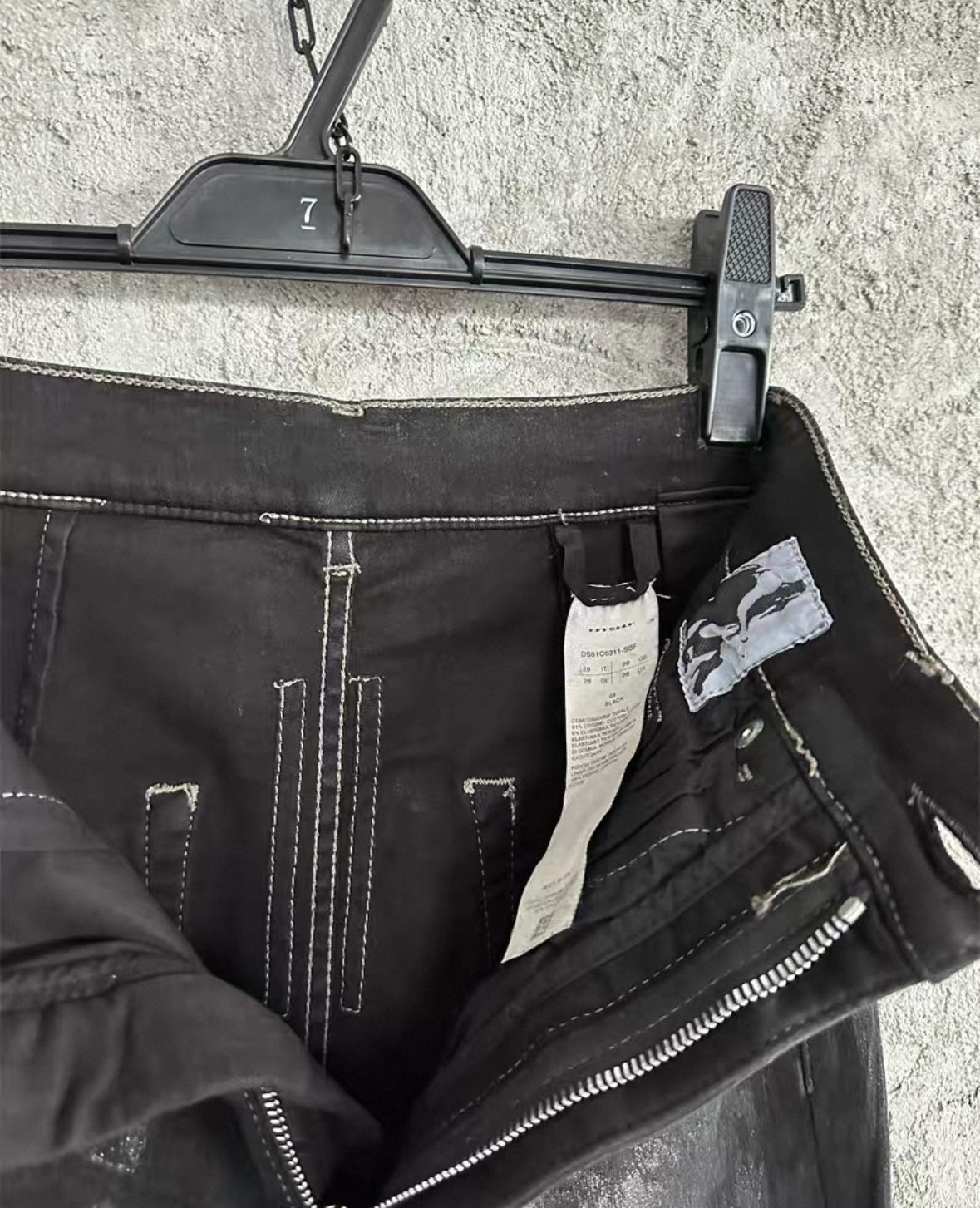 Rick Owens DRKSHDW Waxed flared denim - Private property 