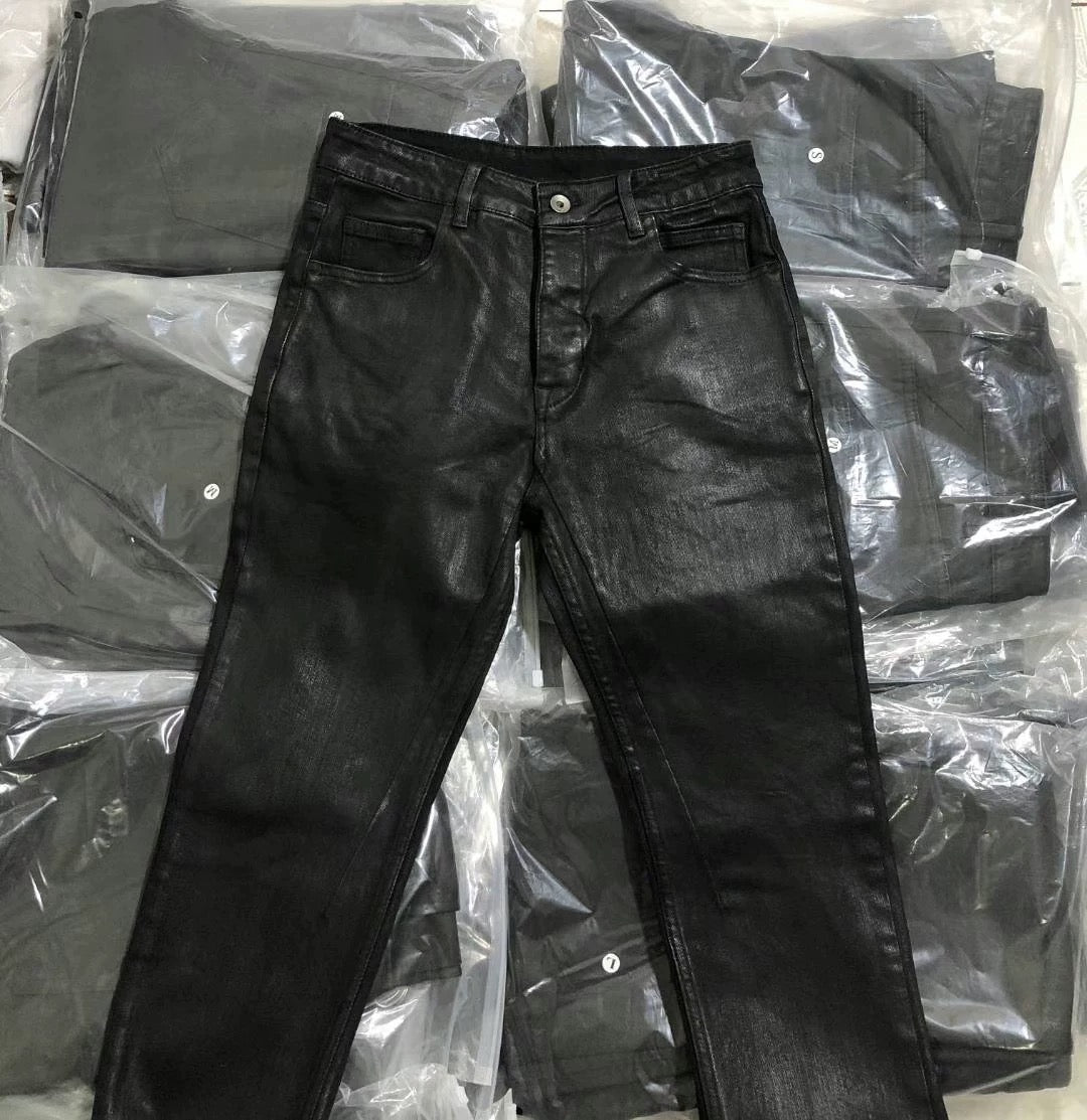 Rick Owens DRKSHDW Waxed flared denim - Private property 