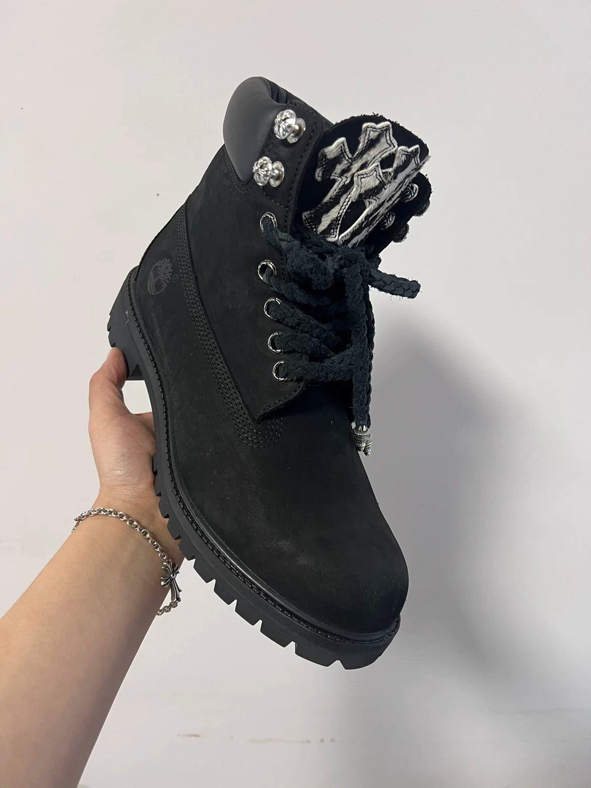Black Ghost chrome hearts timberlands boots - Private property 