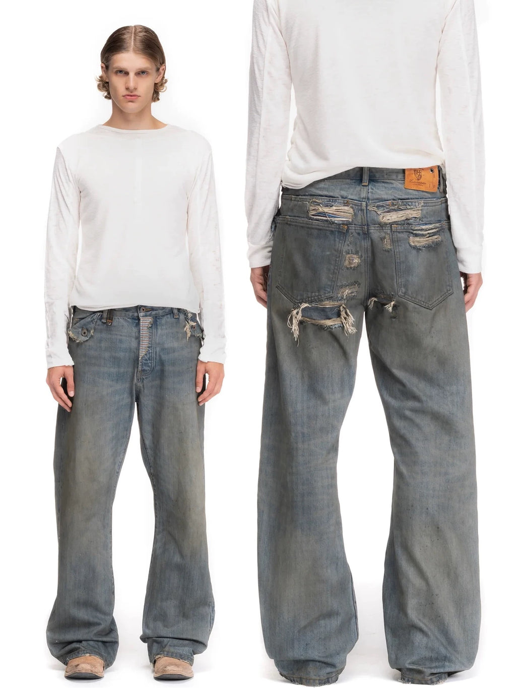 Ashfall Distressed Wide Denim - Private property 
