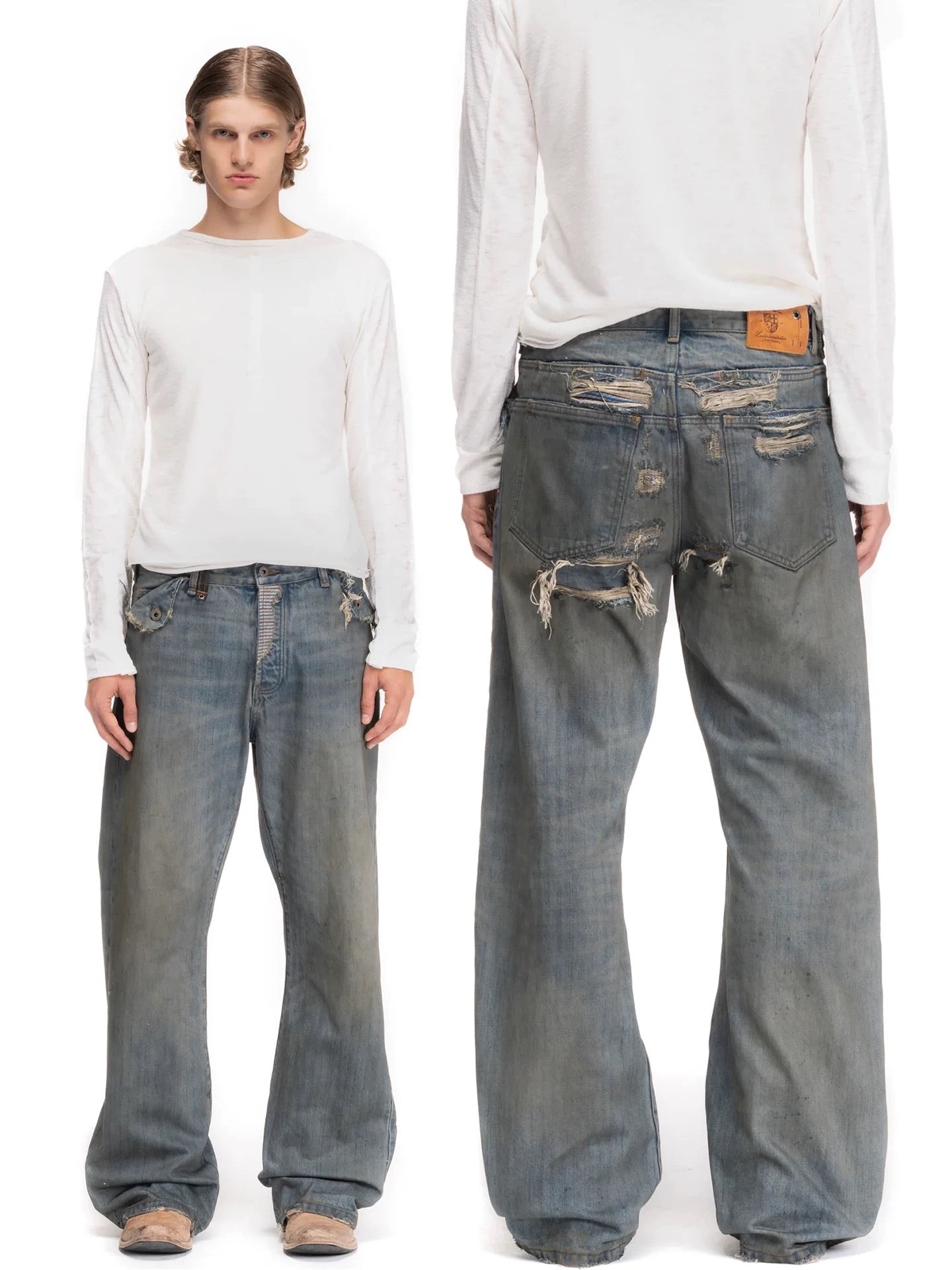 Ashfall Distressed Wide Denim - Private property 