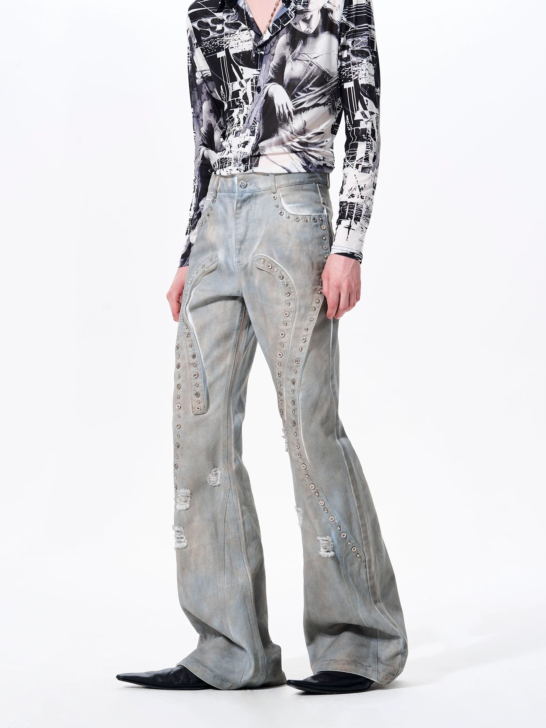 Denim stud pants - Private property 