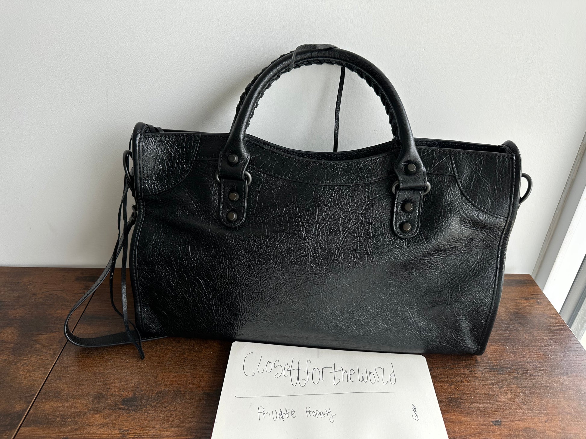 Balenciaga city leather stud bag - Private property 