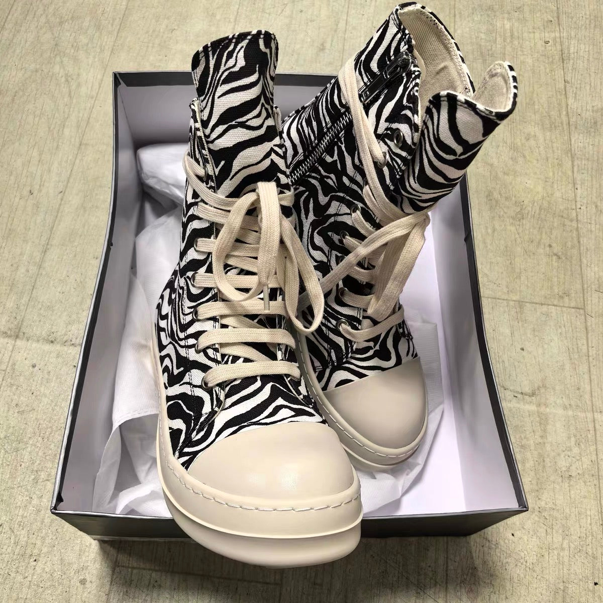 Rick Owens ramones high tops jumbo laces - Private property 