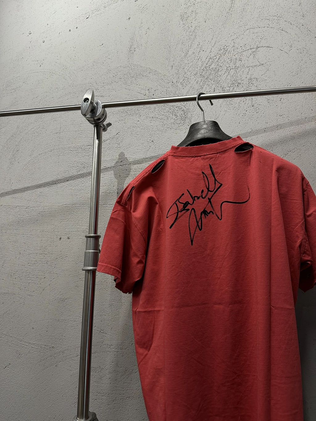 Red Isabelle Huppert Portrait Tee – Grunge Cut Style - Private property 