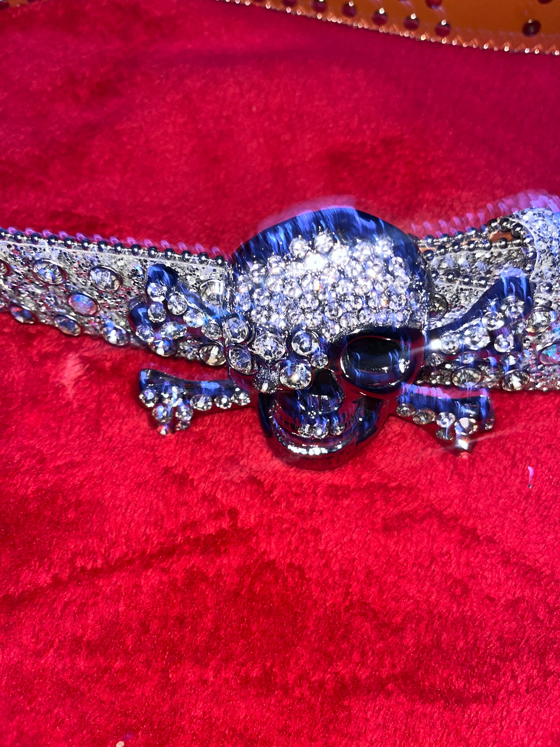 Rhinestone skull belts - Private property 