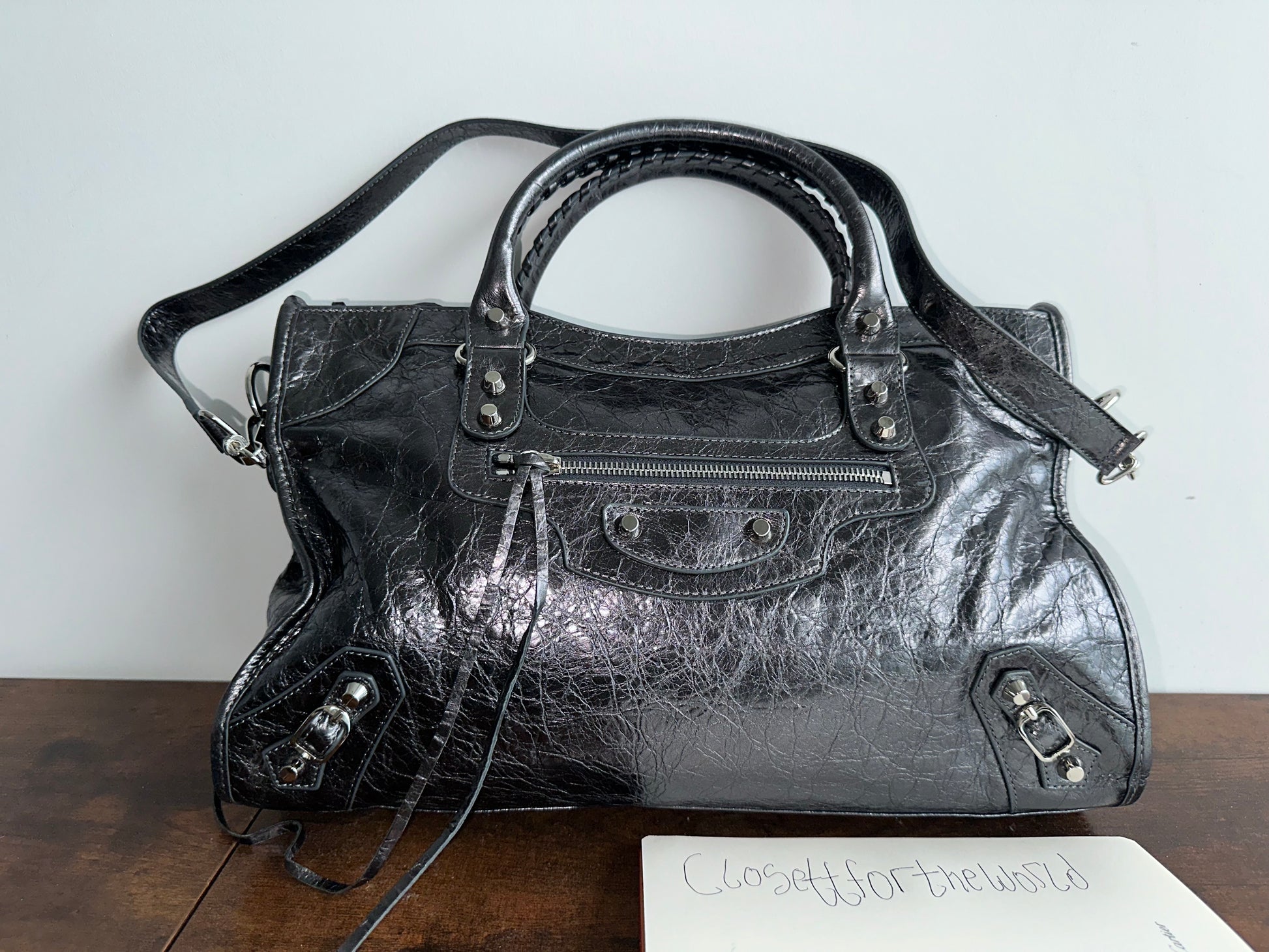 Balenciaga city leather stud bag - Private property 