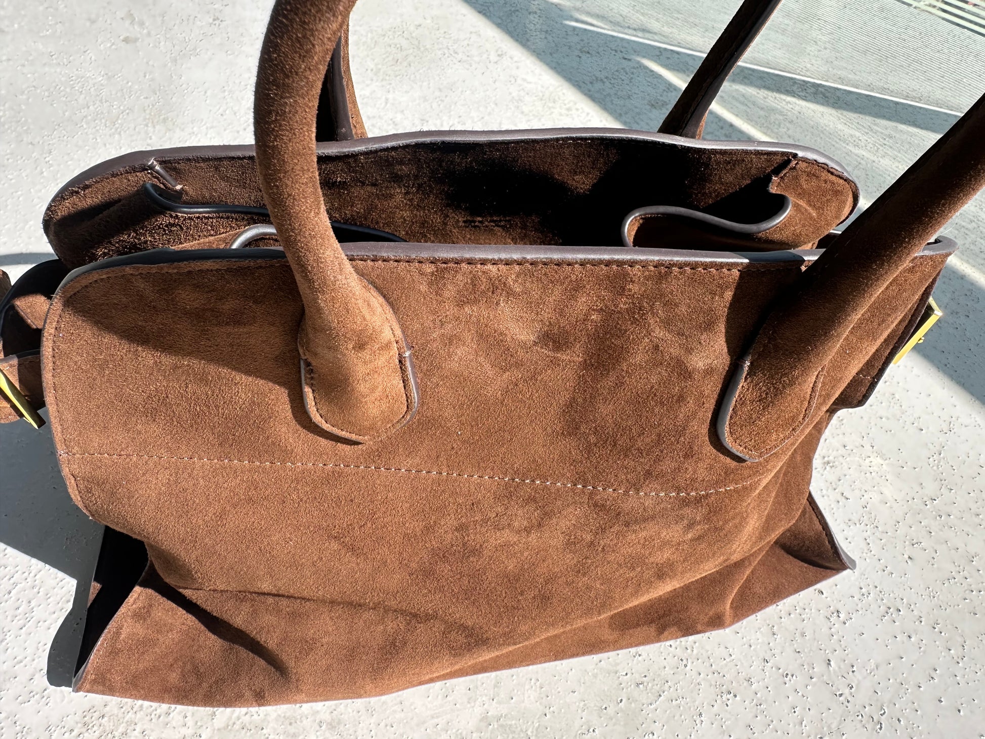 THE ROW SOFT MARGAUX 17 BAG IN SUEDE - Private property 
