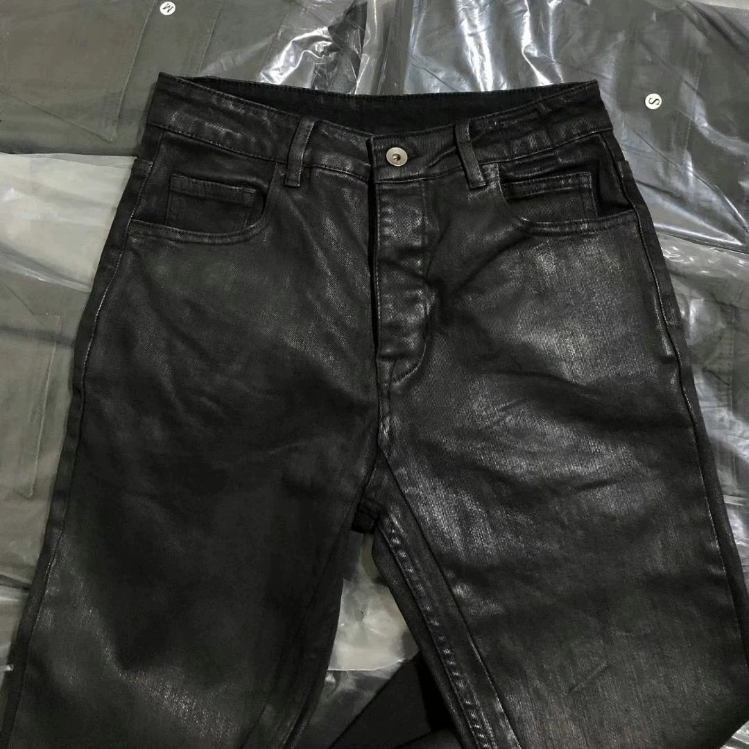 Rick Owens DRKSHDW Waxed flared denim - Private property 