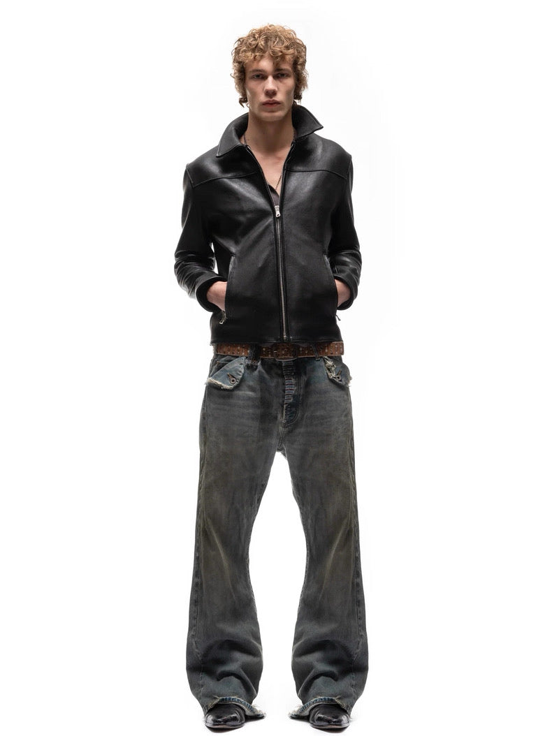 Ashfall Distressed Wide Denim - Private property 